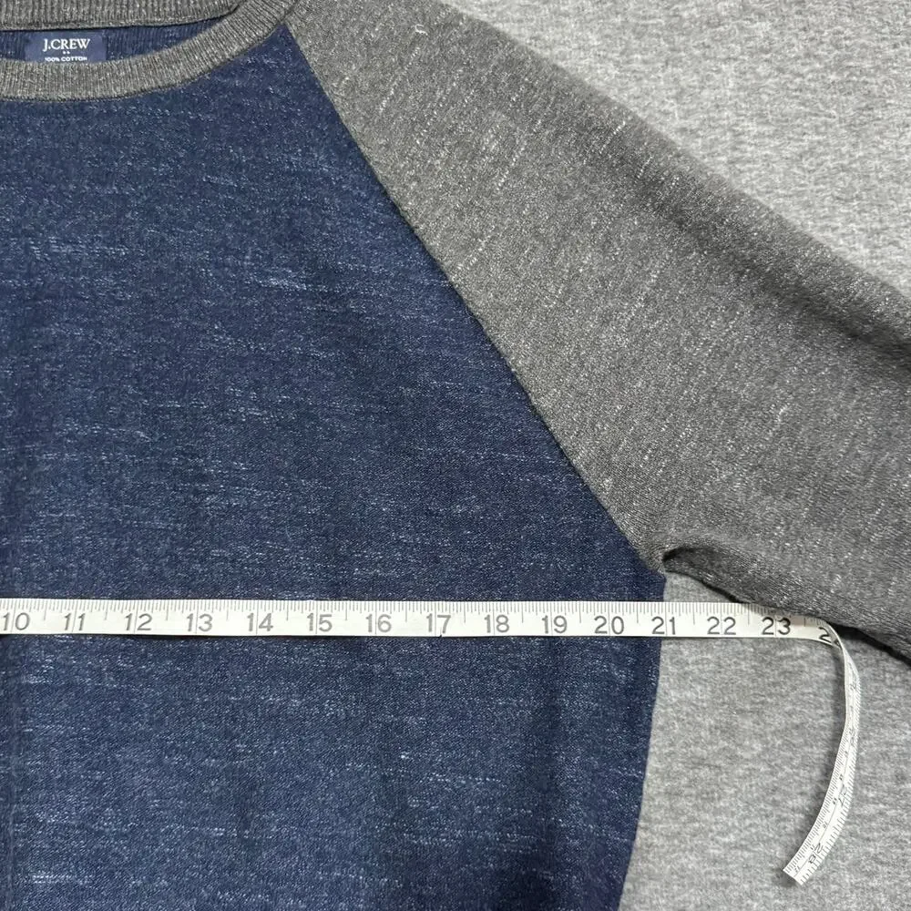 J.CREW Men’s Large Cotton Raglan Sweater Baseball‎ Crewneck Preppy Casual